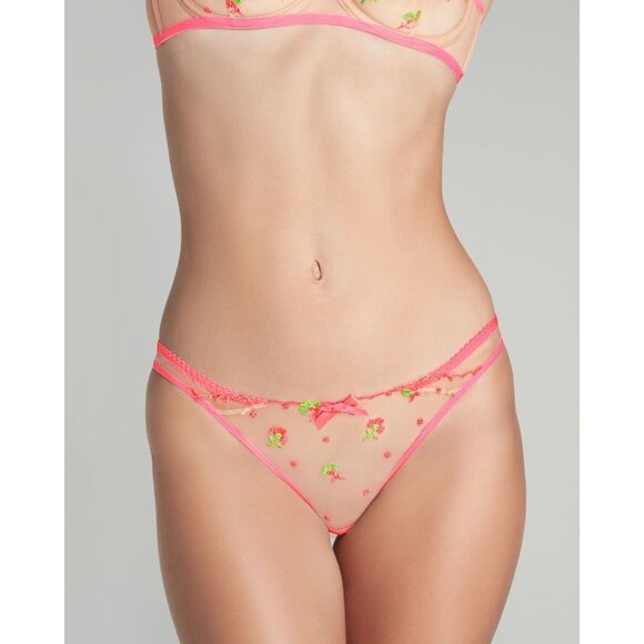 Agent Provocateur Willowe Pink Green Thong NWT